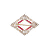 Striking Art Deco Geometric Ruby, Diamond & Pearl Pendant