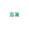 Asscher Cut Apatite Stud Earrings