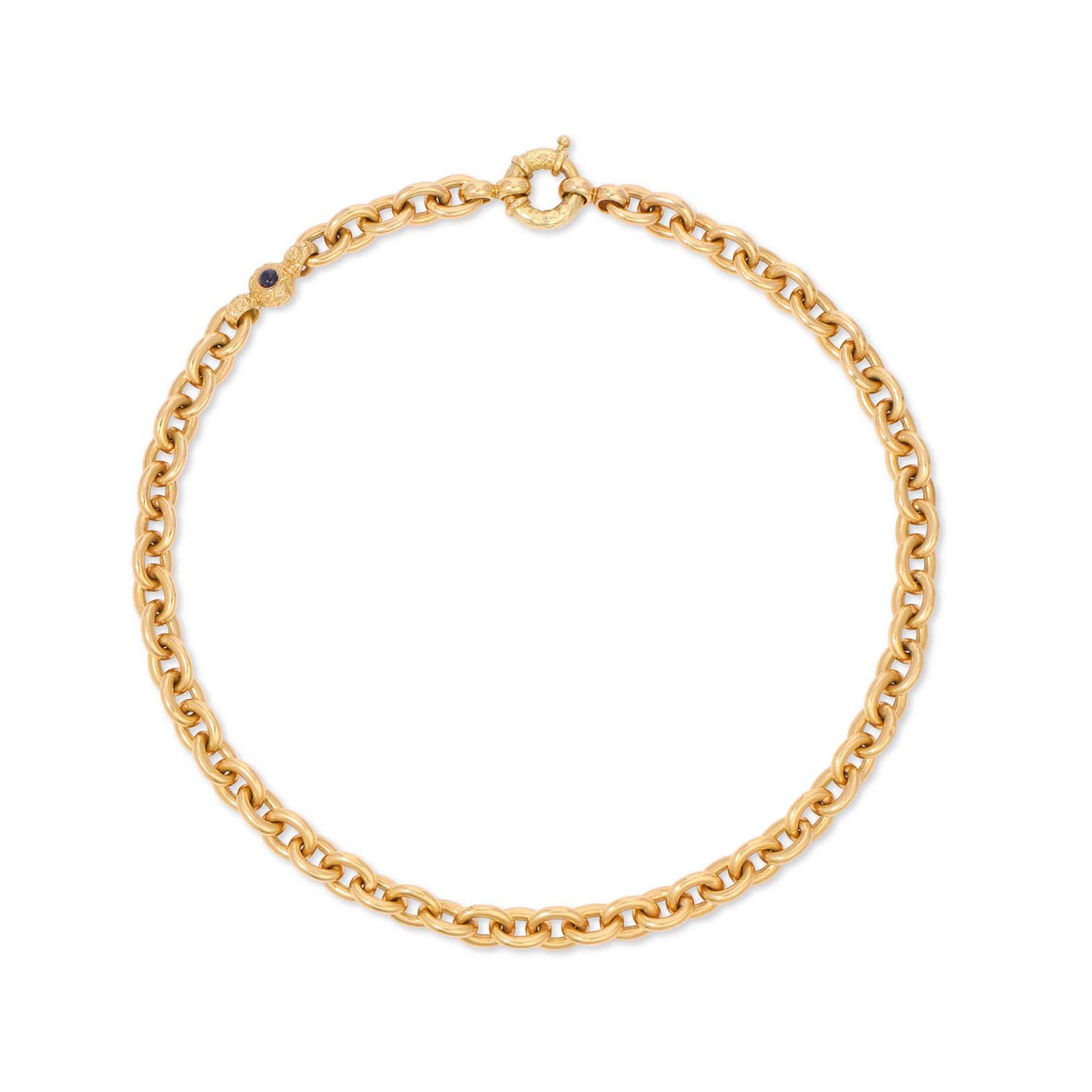 Vintage Gold, Ruby and Sapphire Link Necklace