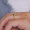 Emerald & Pear Bypass Toi et Moi Ring