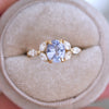 Cornflower Blue Sapphire & Marquise Diamond Ring