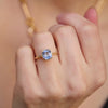 vintage inspired cornflower blue sapphire solitaire