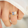 Custom Cornflower Marquise Toi et Moi