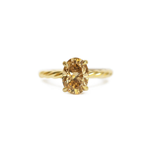Custom Champagne Rope Band Solitaire
