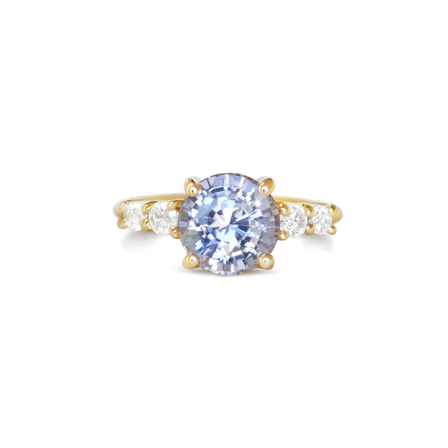 Custom Blue Sapphire and Diamond Ring