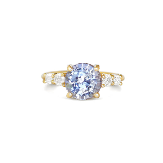 Custom Blue Sapphire and Diamond Ring