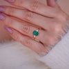 Custom Emerald Cut Emerald 3 Stone Engagement Ring