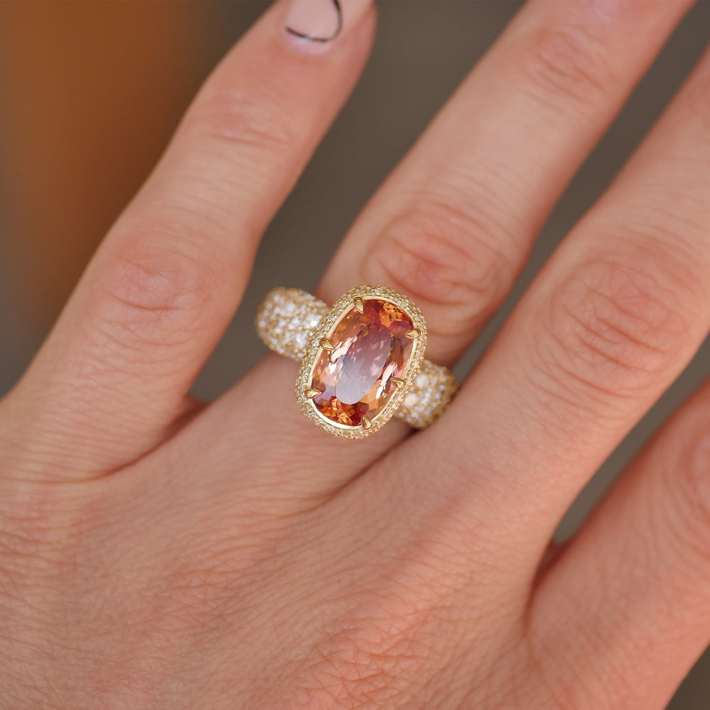 Custom Imperial Topaz Engagement Ring