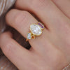 Custom Lab Diamond and Sapphire Cluster Ring