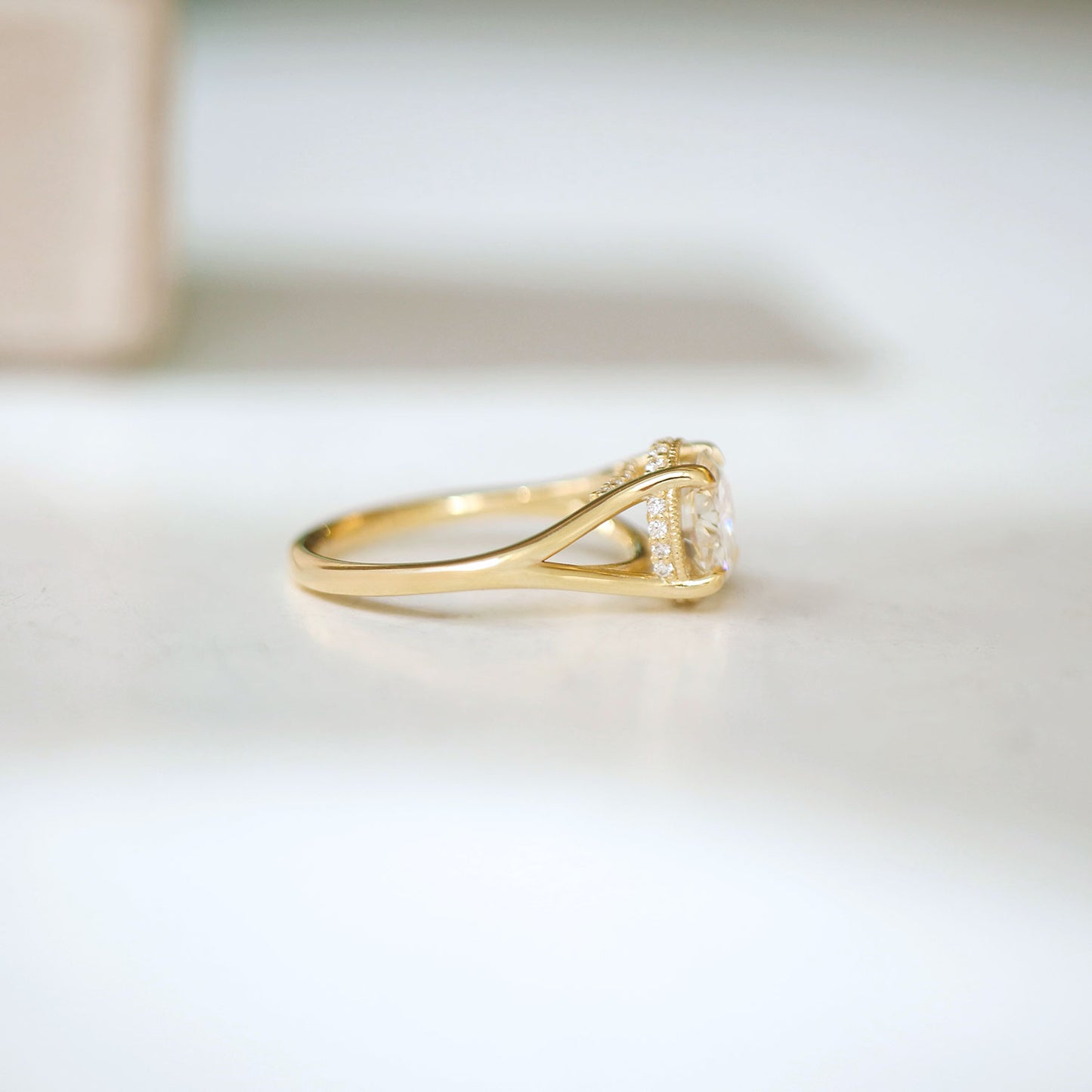 Custom Round Split Shank Solitaire