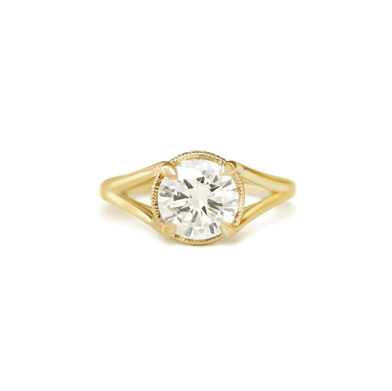 Custom Round Split Shank Solitaire