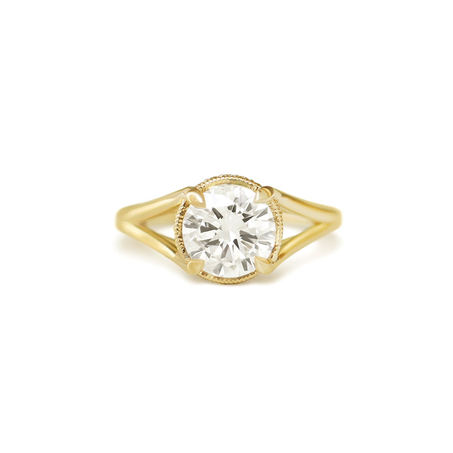 Custom Round Split Shank Solitaire