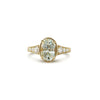 Custom Oval Mint Sapphire and Diamond Ring