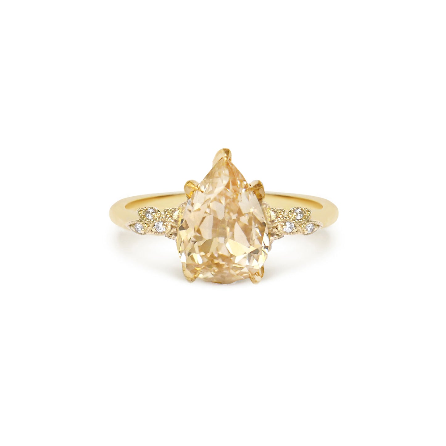 Champagne Pear Diamond Wild Vine Ring