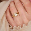 Engraved Split Shank Old European Cut Diamond Ring