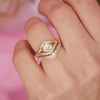 Engraved Split Shank Old European Cut Diamond Ring