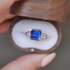 Custom East West Sapphire and Pear Trio Ring