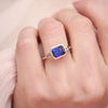 Custom East West Sapphire and Pear Trio Ring