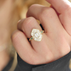Custom Elongated Hexagon Emerald and Sapphire Ballerina Ring