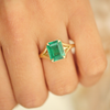 Custom Natural Emerald Split Shank Solitaire
