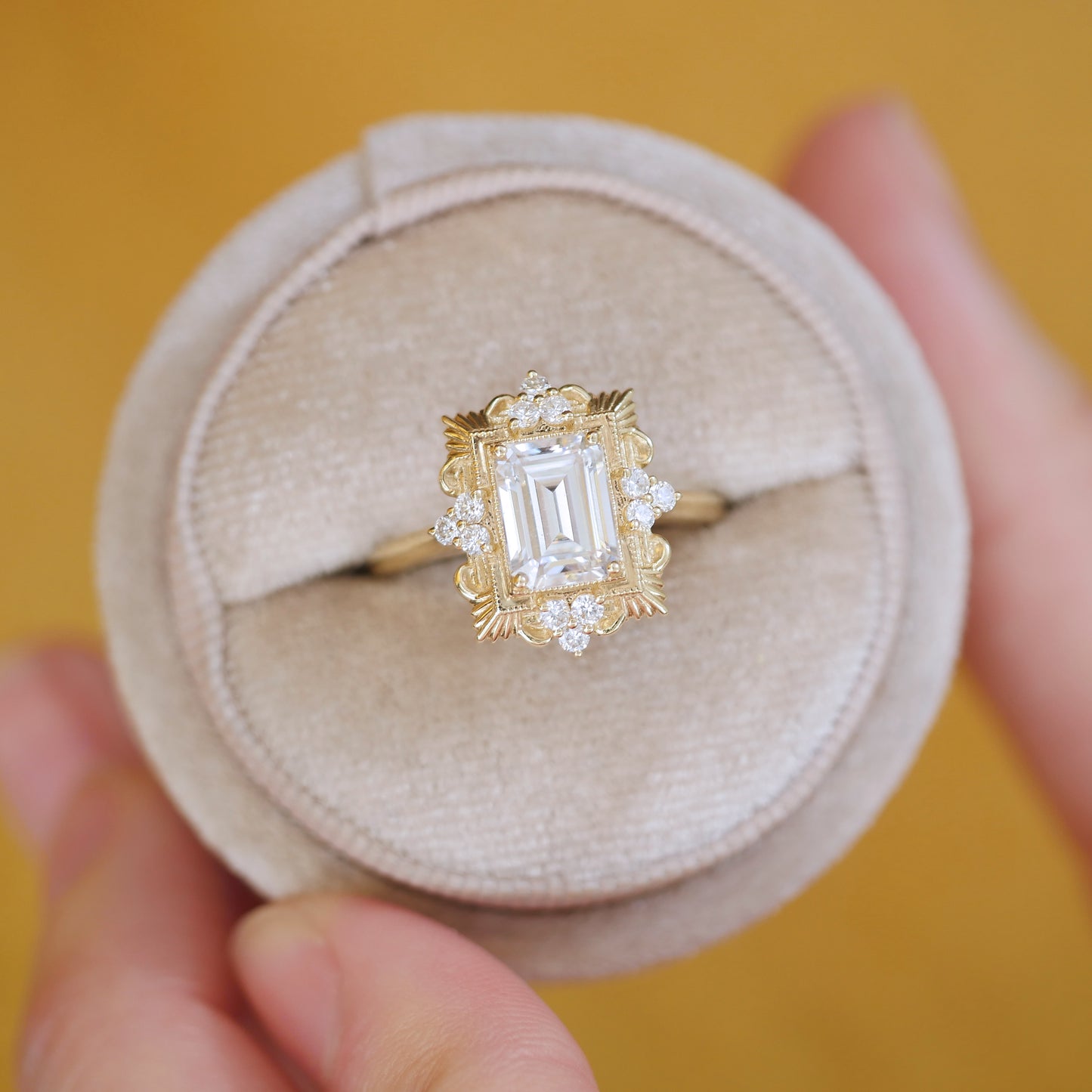 Florentine Moissanite & Diamond Ring