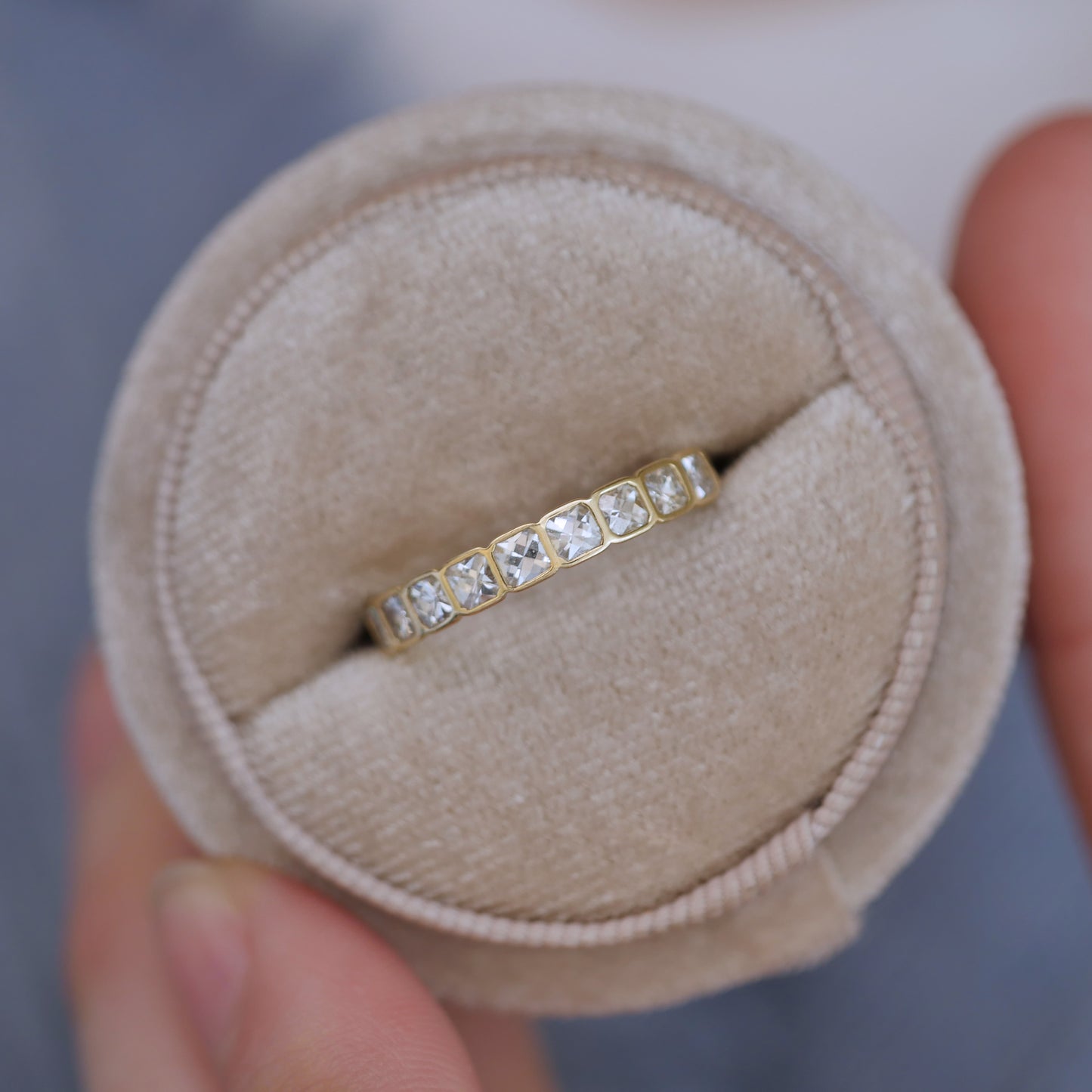 French Cut Diamond Bezel Band