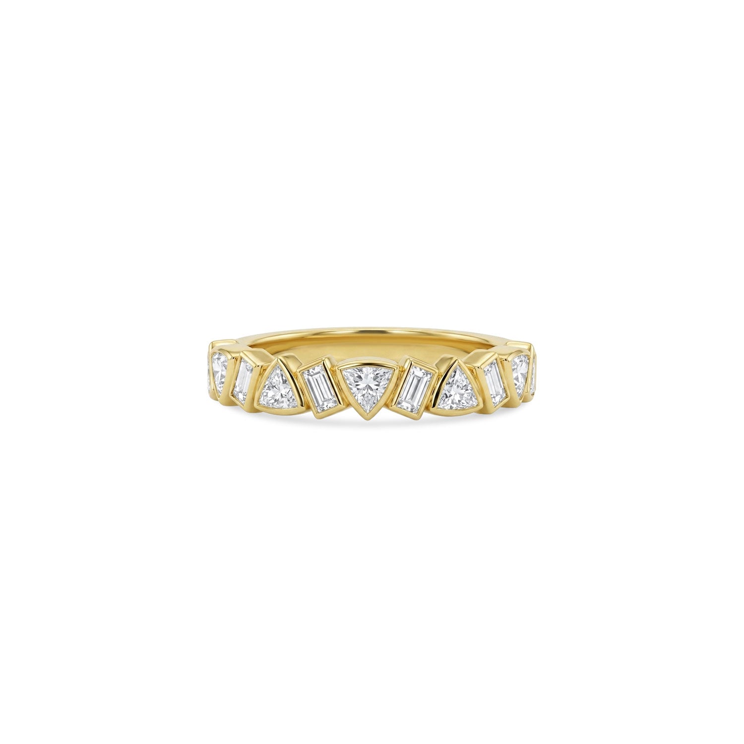Custom Trillion & Baguette Bezel Diamond Mosaic Band