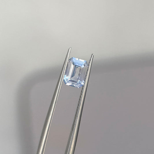 1.14 Emerald Cut Light Blue-Grey Sapphire