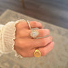 Pearl & Diamond 3mm Shared Prong Ring