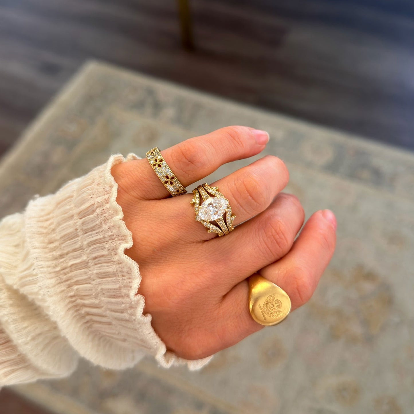 Starfall Oval Cut Diamond Ring