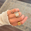 The Not So Mini French Cut Halo Diamond Mosaic Ring