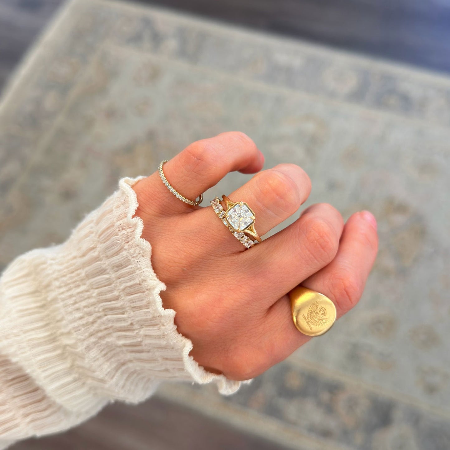 Split Shank Asscher Cut Lab Diamond Solitaire