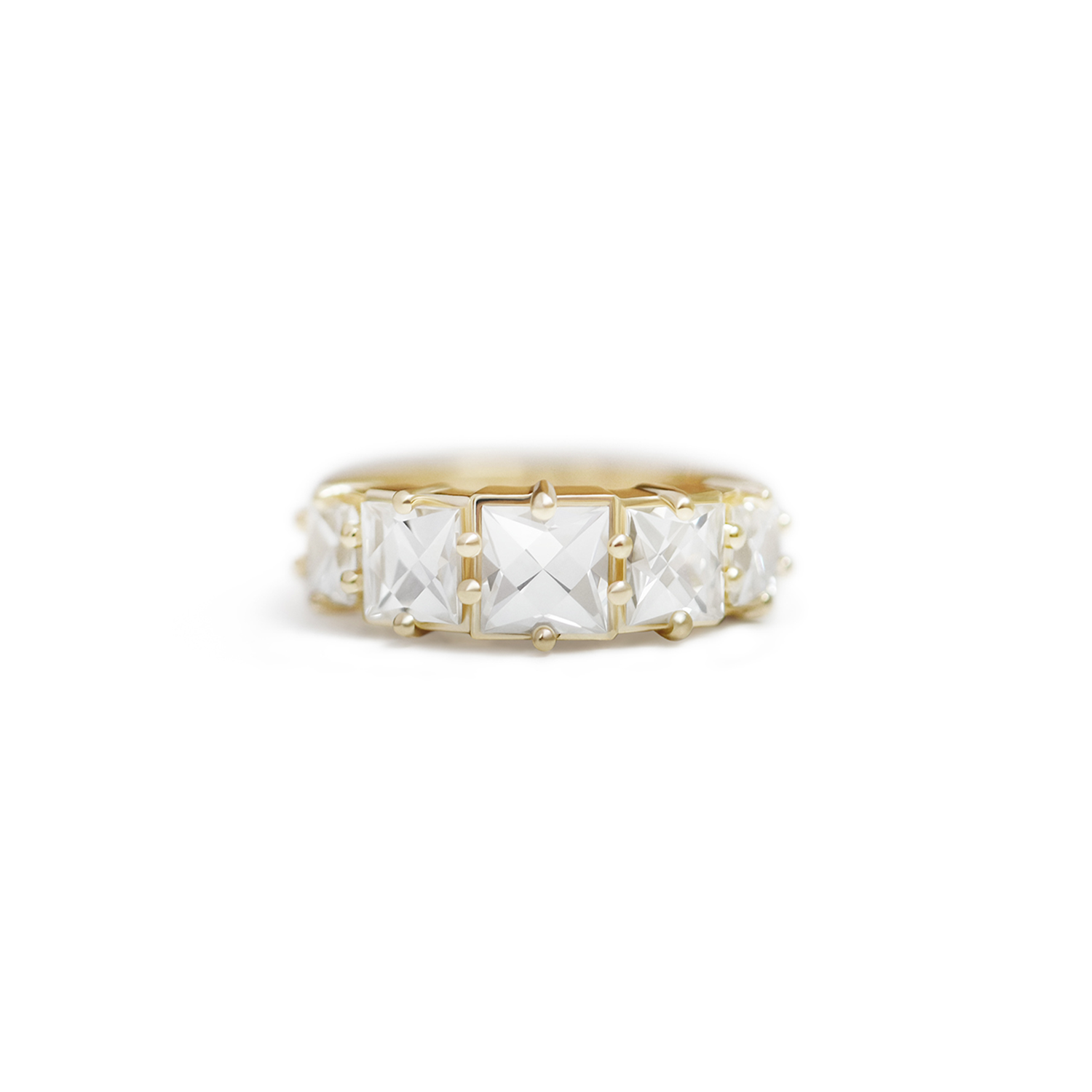 Custom Jumbo French Cut Diamond Line Ring