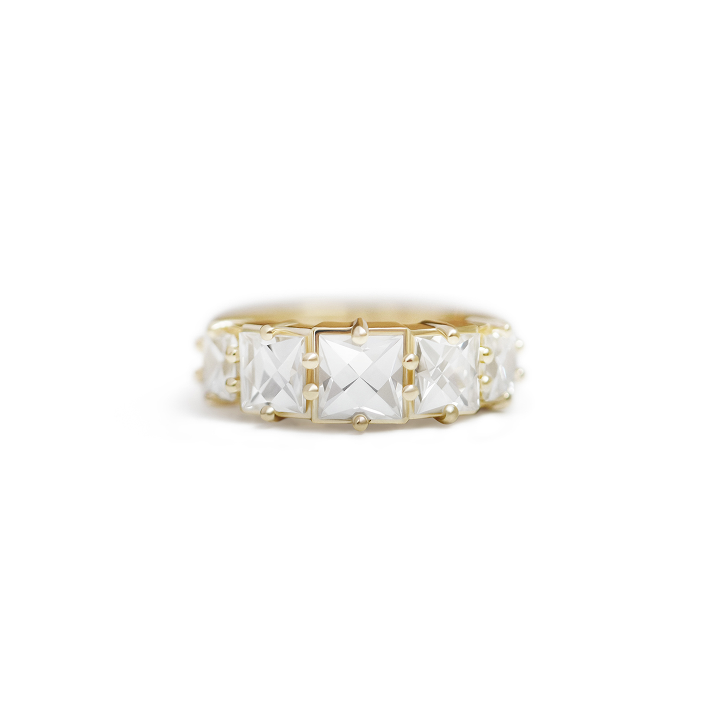 Custom Jumbo French Cut Diamond Line Ring
