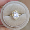 Lavender Sapphire Deco Emerald & Pear Diamond Mosaic Ring