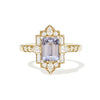 Lavender Sapphire Deco Emerald & Pear Diamond Mosaic Ring