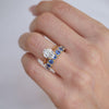 Luxe 5mm Cornflower Blue Sapphire Notched Deco Band