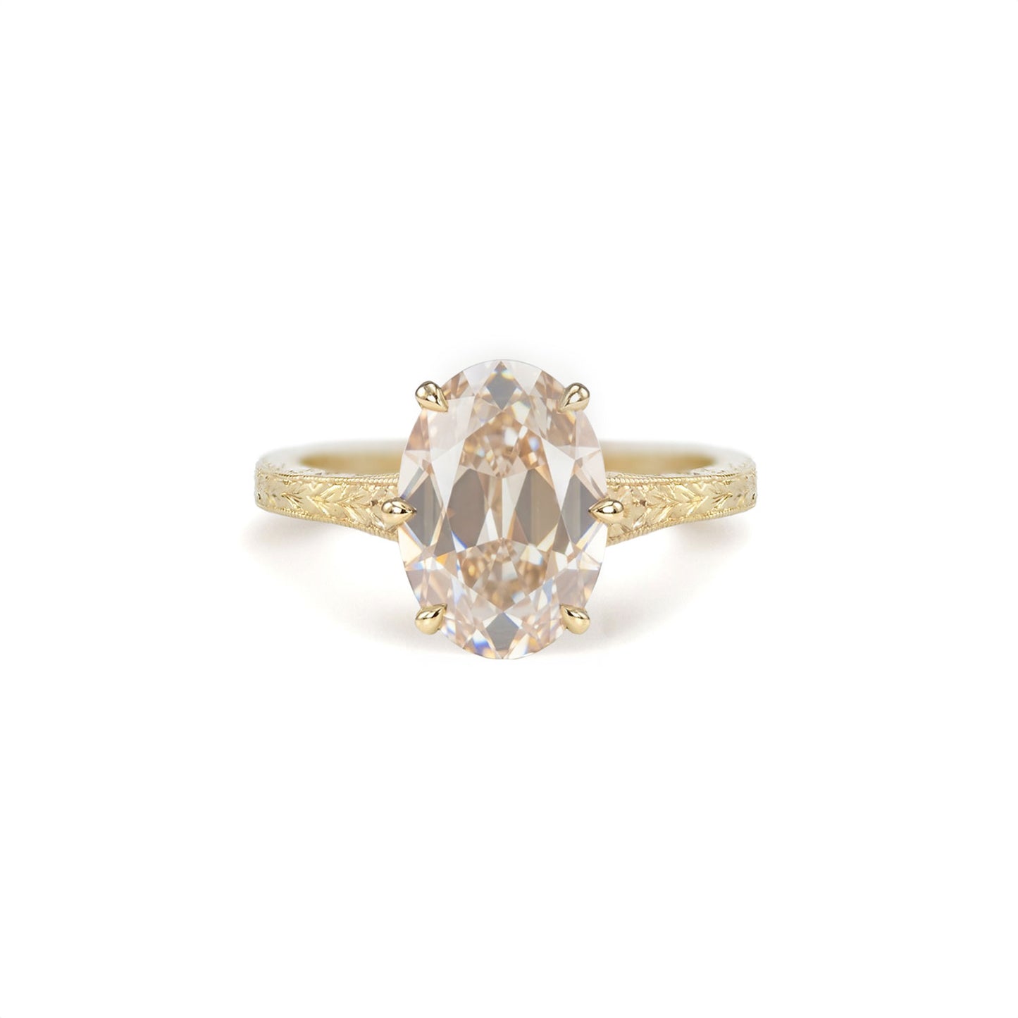 Moonflower Oval Champagne Diamond Ring