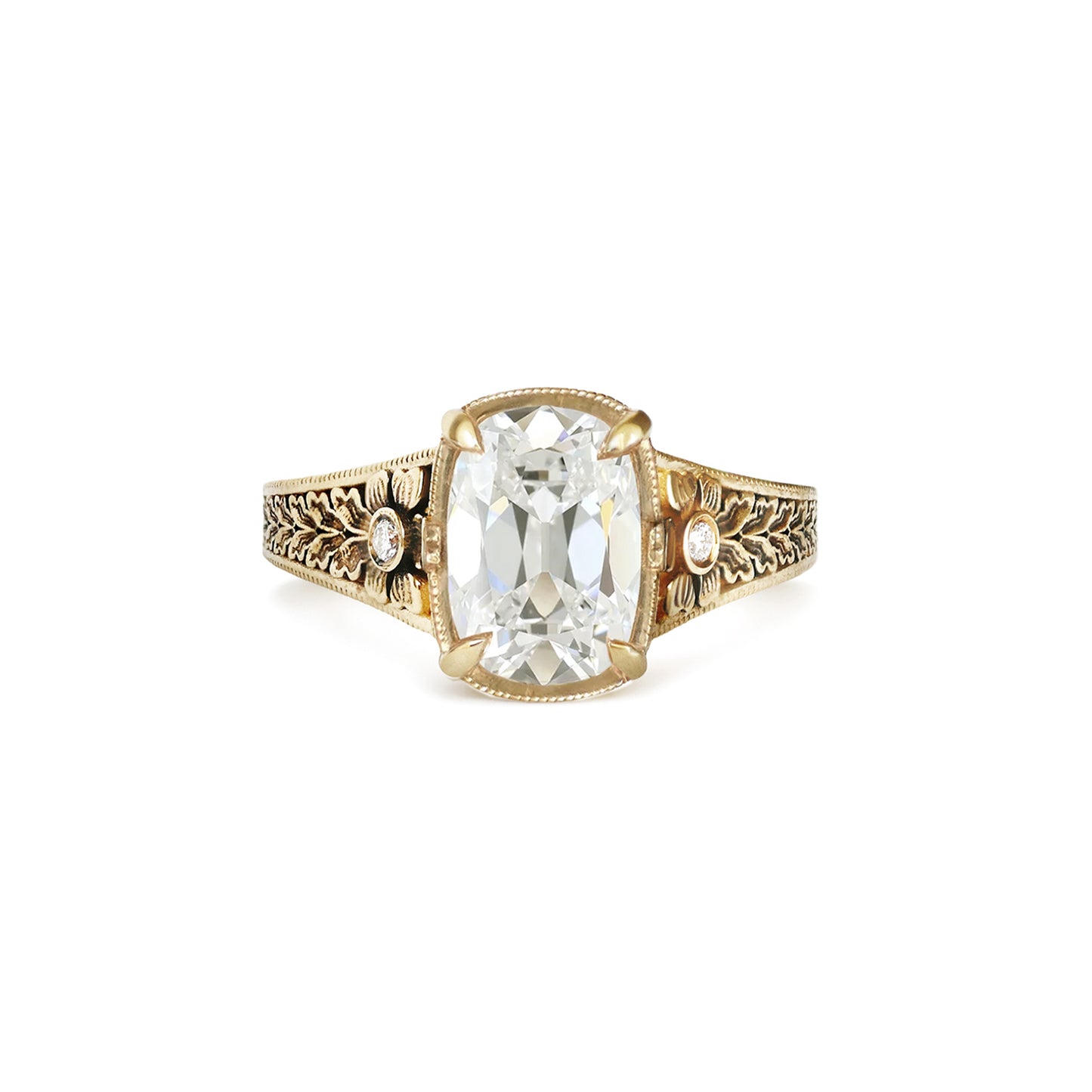 Nightbloom Antique Cushion Cut Diamond Ring