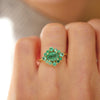 Custom Natural Emerald Cluster Ring