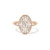 Oval Shape Ballerina Round Diamond Mosaic Ring