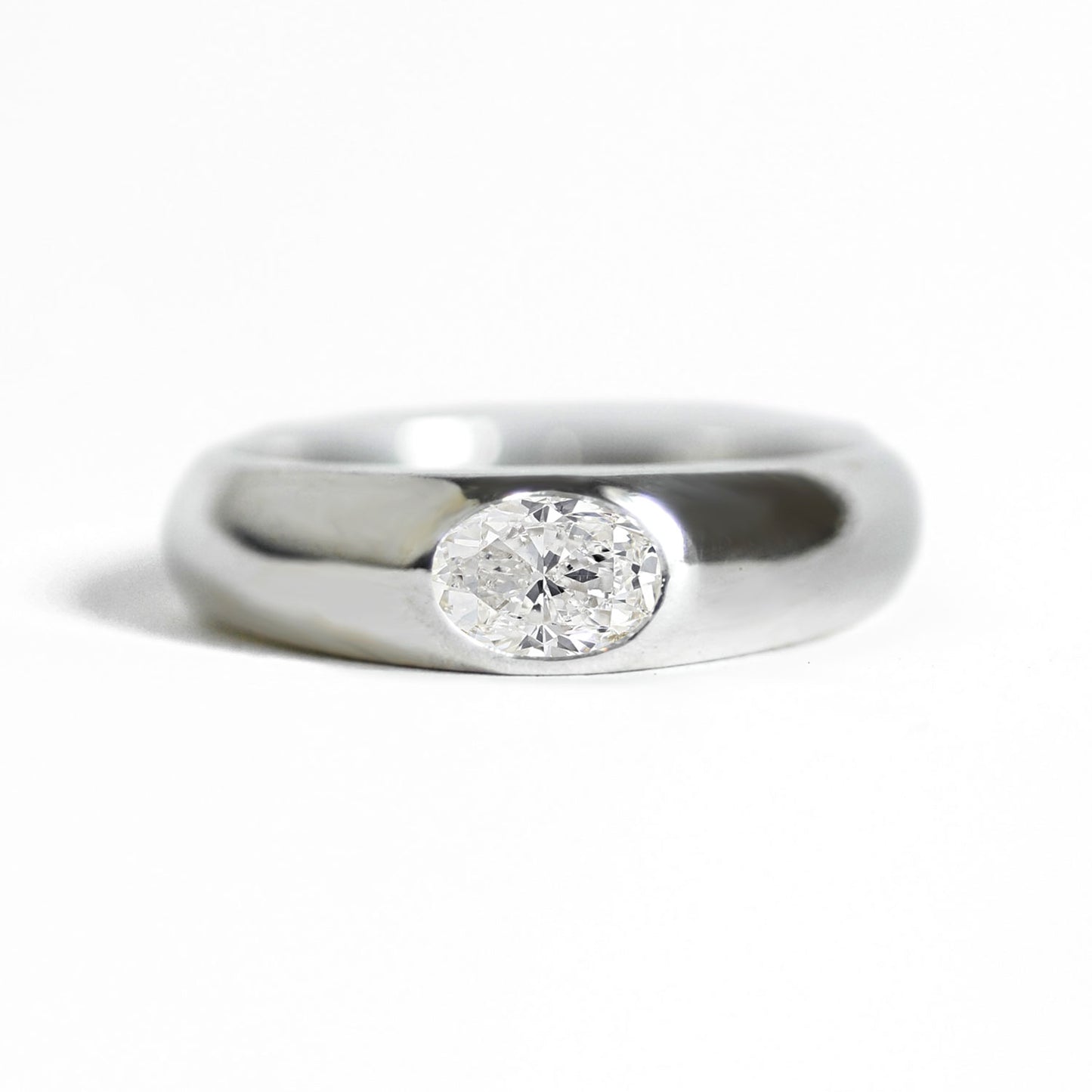 Oval Moissanite Signet Ring