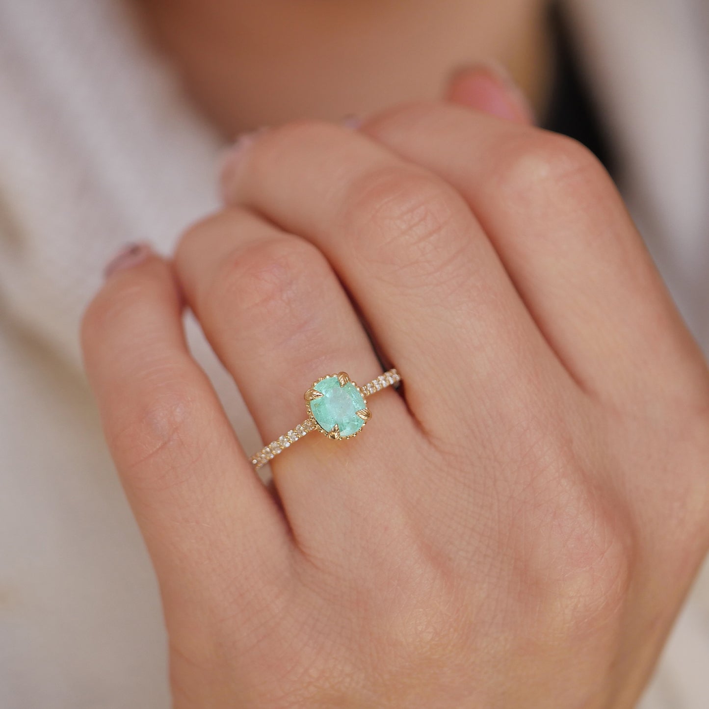 Oval Paraiba Tourmaline Solitaire