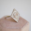 Custom Oval Rose Cut Bezel Kite Shape Ring