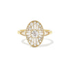 Oval Shape Ballerina Round Diamond Mosaic Ring