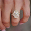 Oval Shape Ballerina Round Diamond Mosaic Ring 1.00 ctw. center
