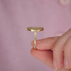 Oval Shape Ballerina Round Diamond Mosaic Ring 1.00 ctw. center
