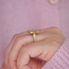 Oval Shape Ballerina Round Diamond Mosaic Ring