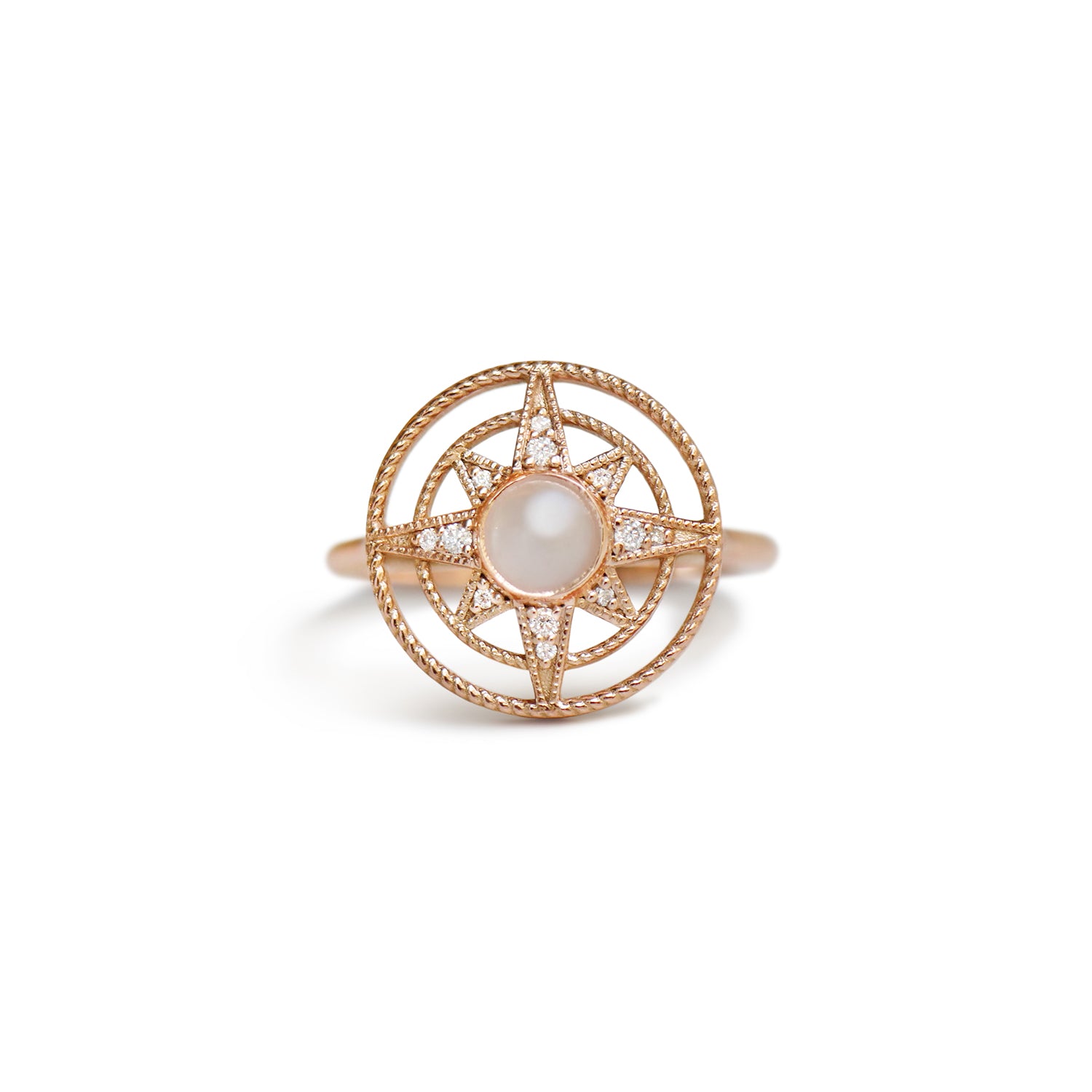 Custom Rose Gold Compass Ring