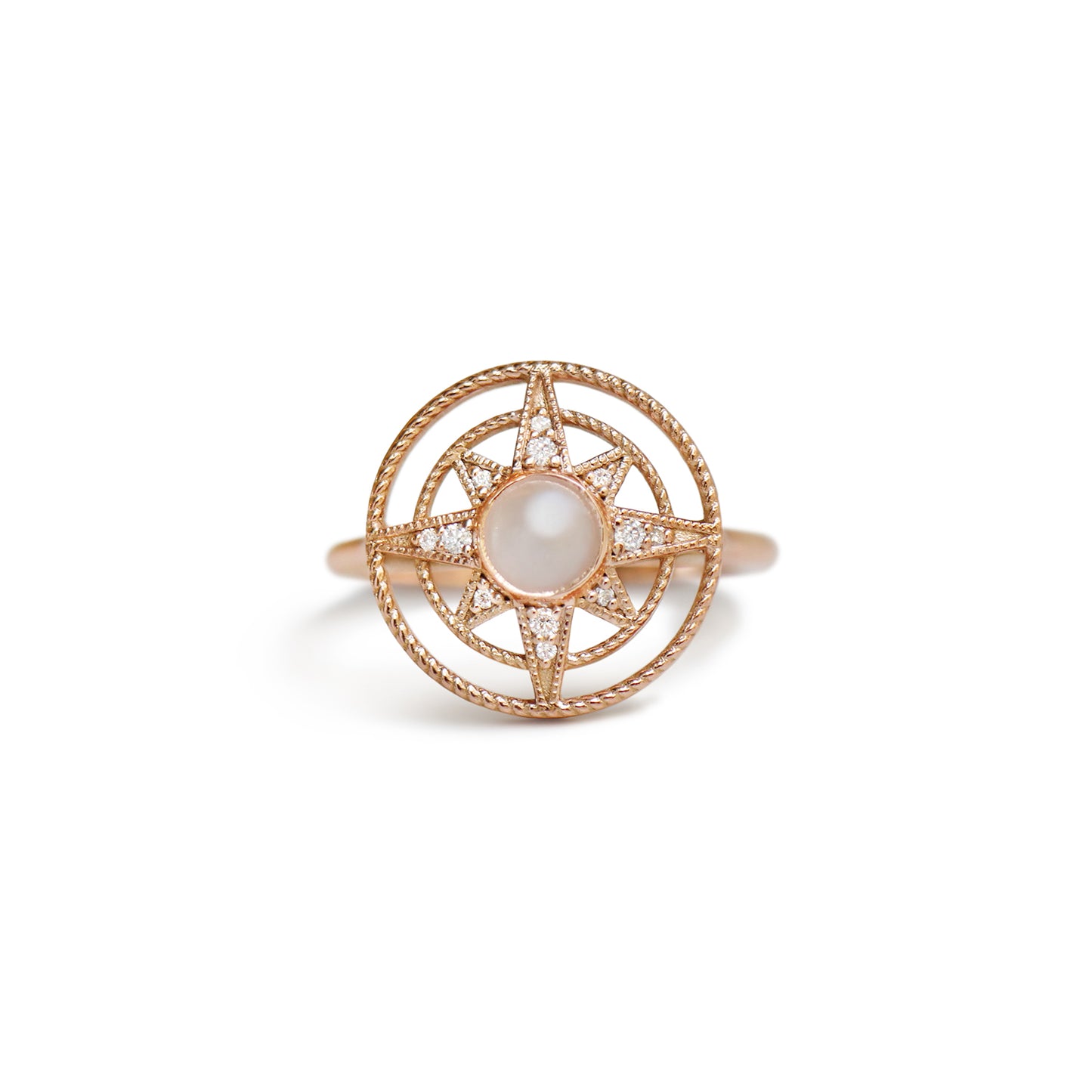Custom Rose Gold Compass Ring